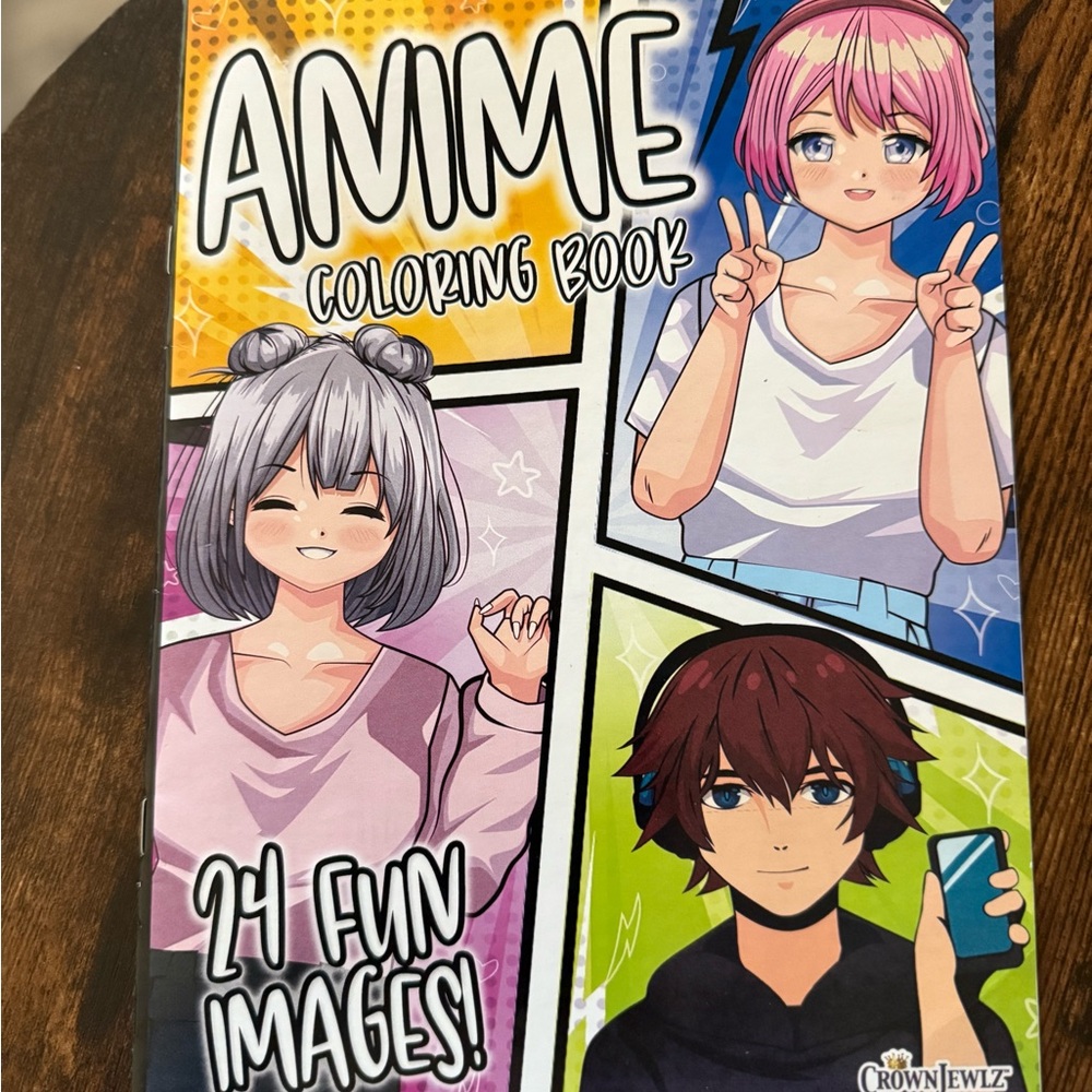 Anime Coloring Book with Dynamic Blue Cover